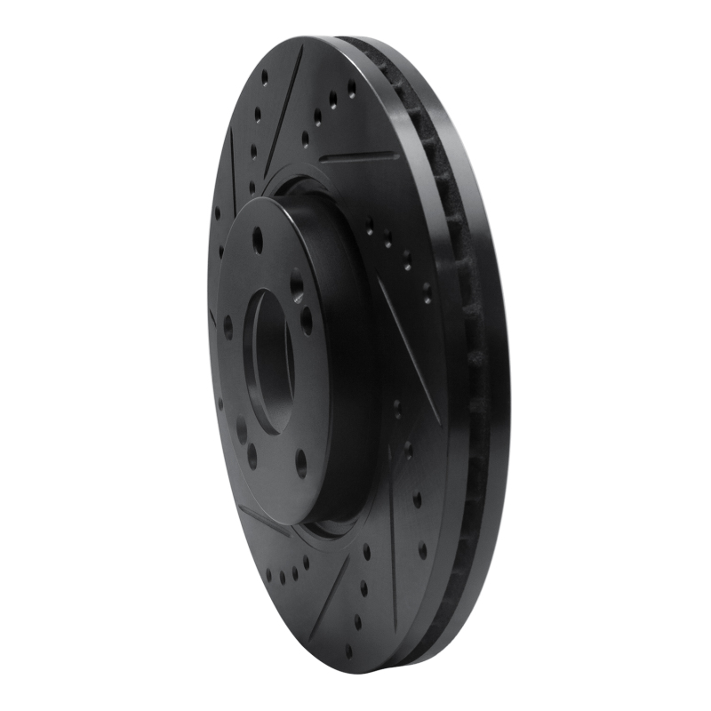 Kia Sportage Brake Rotor (1) - Front Left - R1 Concepts - Drilled & Slotted - Black - `12-`16